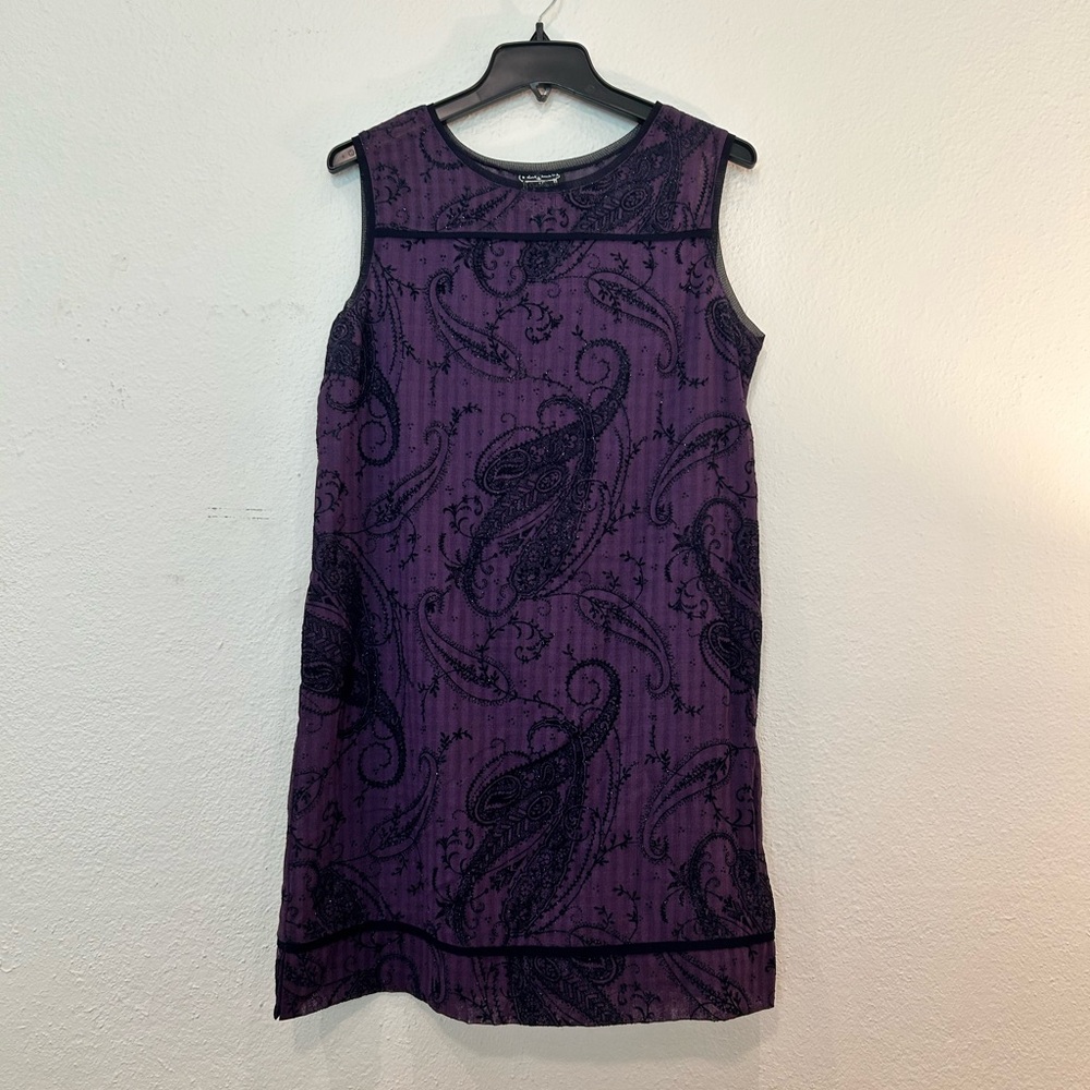 Cynthia Rowley Purple Paisley Sleeveless Dress